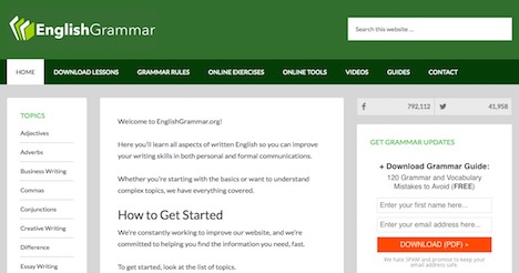 websites to learn english grammar